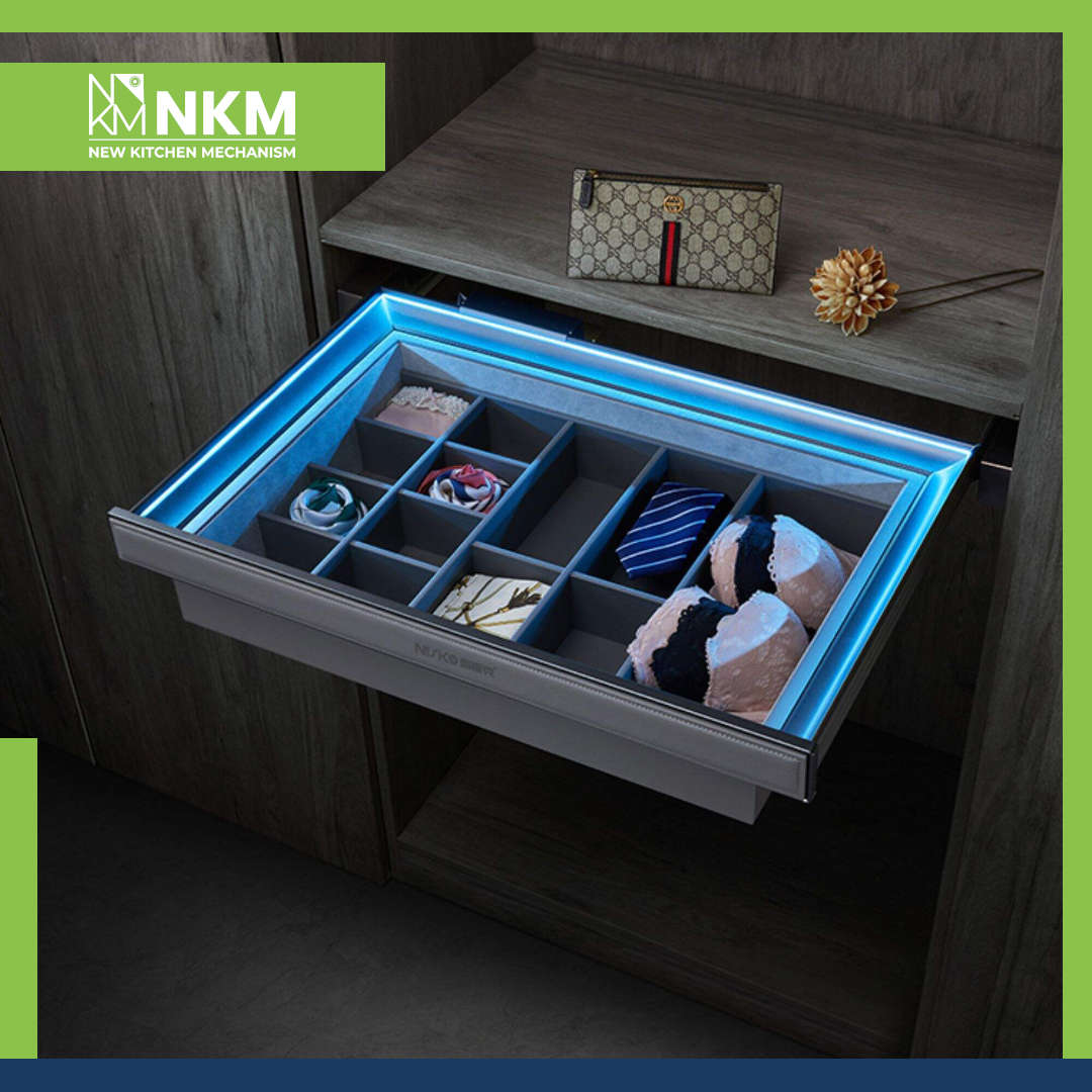 Underwear Storage Basket with LED Light